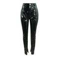thumbnail image 4 of REALiKUN Faux Leather Leggings for Women High Waisted Pleather Pants Stretch Tights Black M, 4 of 6