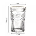 thumbnail image 2 of HLONK Romantic Embossed Water Glass Premium Glass Set For Refreshments  Soda & Beverages  Perfect For Dinner Parties  Bars & Restaurants, 2 of 4