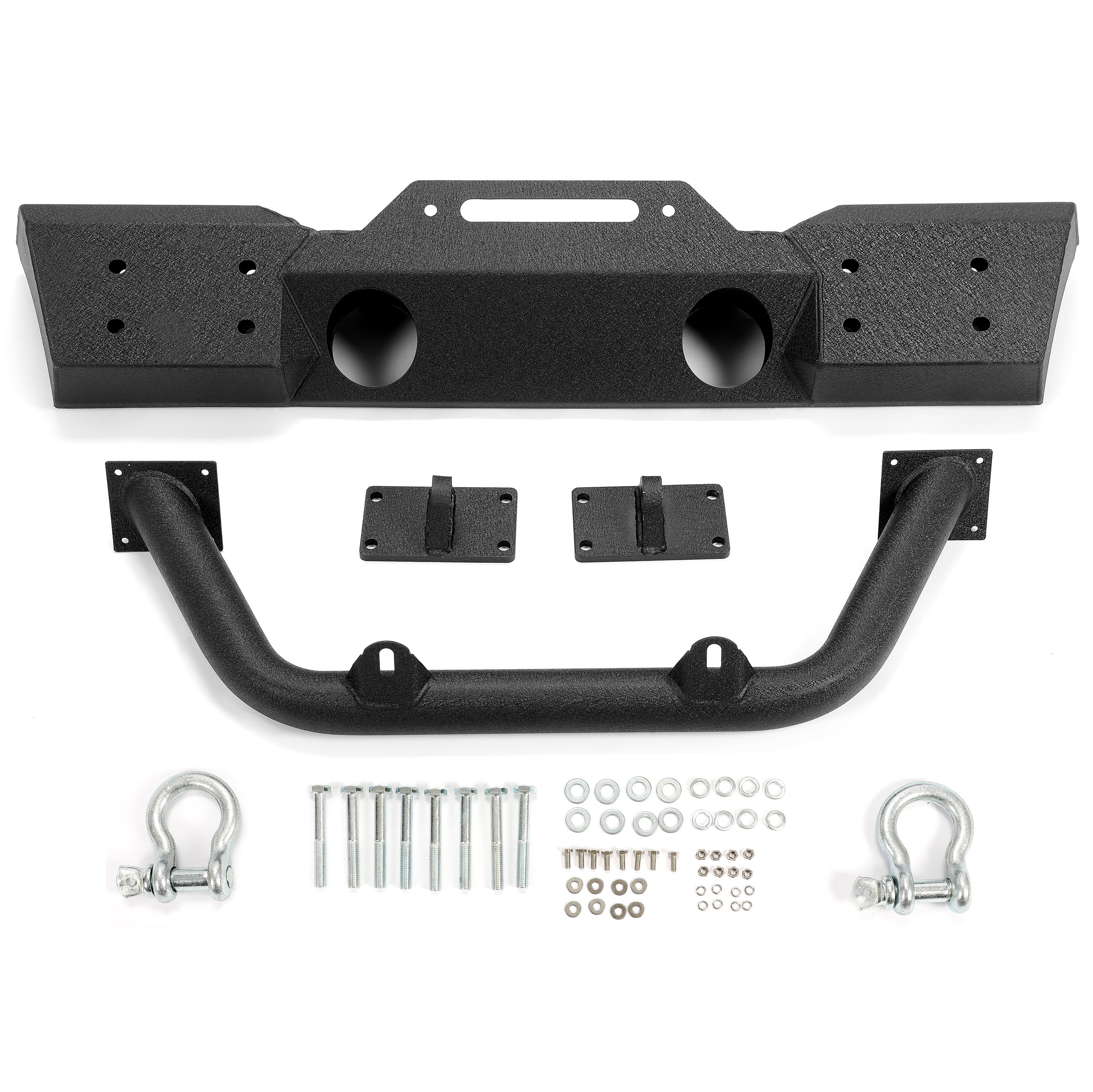 Kojem 5U0D040O8JPI, Automotive Front Bumper with Heavy-Duty fits Jeep Wrangler 2007-2018 Black