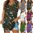 thumbnail image 6 of Lovskoo Tank Tops for Women Print Tops V-Neck Basic Undershirt Casual Flowy Summer Sleeveless T-Shirt Gray L, 6 of 6