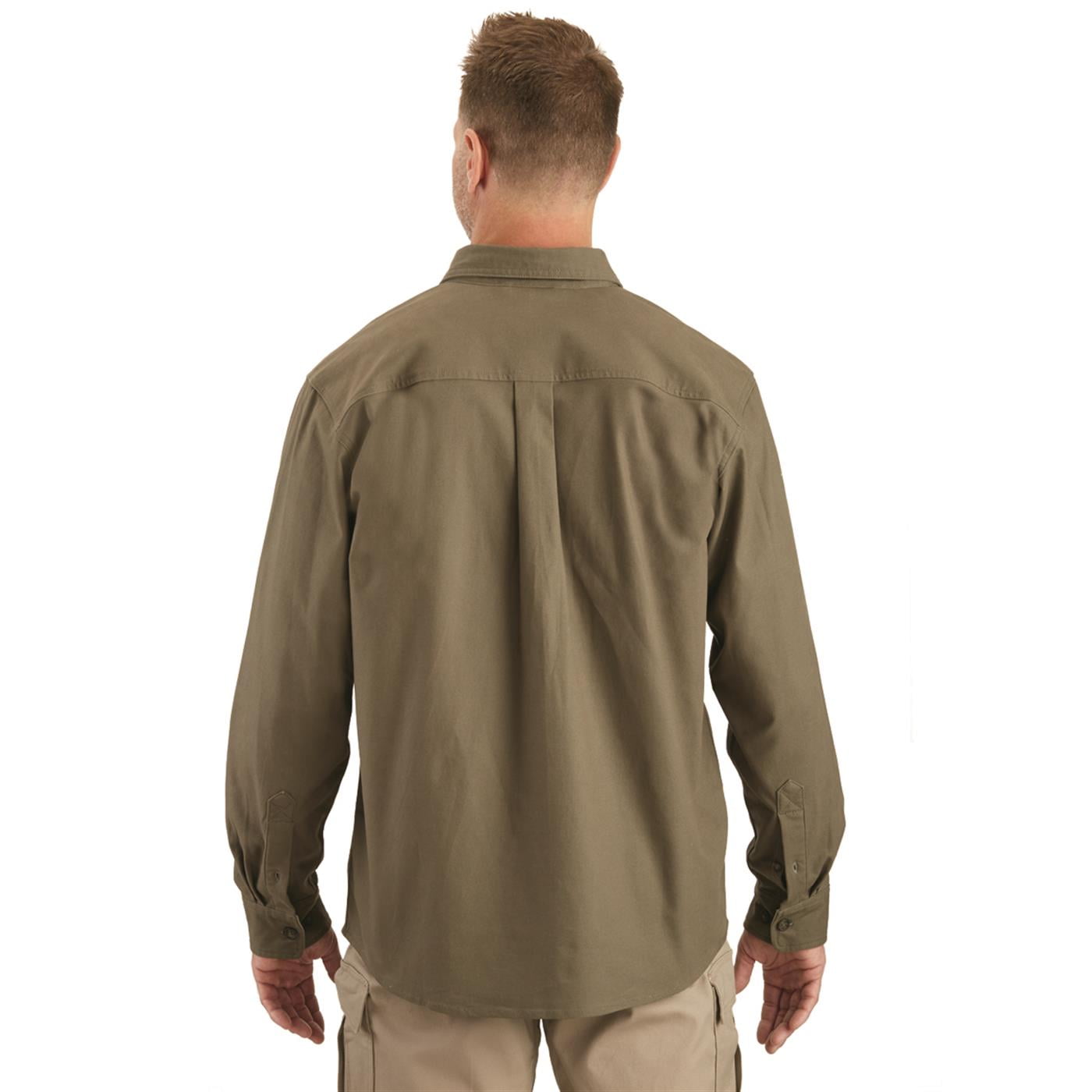 Guide Gear Men's Sportsman's Flex Canvas Shirt Moss Stone LARGE