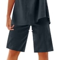 thumbnail image 4 of RYRJJ Cotton Linen Shorts for Women Knee Length Plus Size Summer Casual Beach Elastic Waist Drawstring Comfy Trendy Shorts(Dark Gray,4XL), 4 of 5