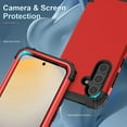 thumbnail image 3 of Dteck Case for Samsung Galaxy S24 FE,Three Layer Heavy Duty Shockproof Hybrid Hard Plastic Bumper Soft Silicone Rubber Drop Protective Cover Case for Galaxy S24 FE,Red, 3 of 5