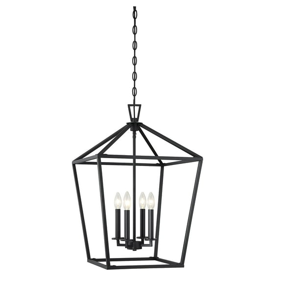 Savoy House 1-321-4-89 Townsend 4 Light Foyer Pendant in a Matte Black Finish (17" W x 26" H)