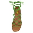 thumbnail image 5 of FSJ Women Open Toe Lace up Gladiator Sandals Woven Strappy Ankle Wrap Flats Summer Beach Outdoor Shoes Size 15 Green, 5 of 5