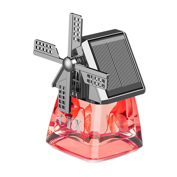 Difusor de aceites esenciales para coche, modelo en forma de casa, con energía solar, multiusos y estable. Rojo