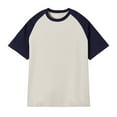 thumbnail image 1 of WEAIXIMIUNG Saint Patrick's Day Men's Patchwork Round Neck T Shirt Color Contrast Retro Heavy Shoulder T Shirt Pure Color Loose Short Sleeve, 1 of 3