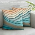 thumbnail image 3 of COMIO Blue Teal and Grey Boho Throw Pillow Covers Summer Outdoor Abstract Stripe Pillows Cover Mid Century Modern Decorative Pillow Case Farmhouse Cushion Cover for Home Couch Bed Sofa Decor, 3 of 5