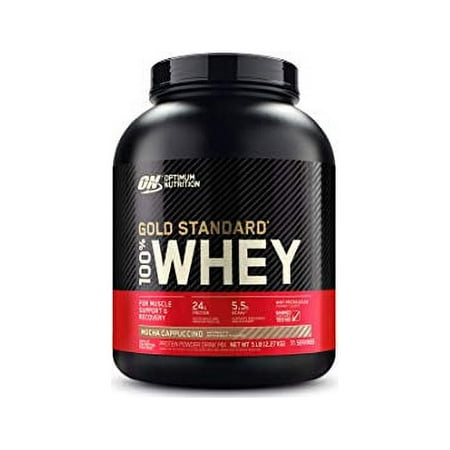 Optimum Nutrition Gold Standard 100% Protein Powder(Packaging May Vary), Whey, Mocha Cappuccino, 5 Pound , 80 Oz