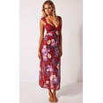 thumbnail image 1 of Faithtur Robe Longue Moulante pour Femme à Imprimé Floral en Dentelle Patchwork Découpes Col en V Sans Manches Robe d'Été Fendue Dos Nu Robe de Soirée, 1 of 2