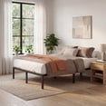 thumbnail image 4 of Ledrem Heavy Duty Metal Bed Frame, 14" Tall Platform Bed, 1100 lb Capacity, No Box Spring Needed, Under-Bed Storage, Easy Assembly, Mattress Retainers, Matte Black, 4 of 9
