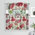 thumbnail image 2 of Pioneer Kitchen Curtains and Valance Set 36 Inch Tier the Peony Flowers 3 Pieces Set Dining Room Small Curtain Drapes Cafe Curtains Valance for Home Decor Rod Pocket, 2 of 6
