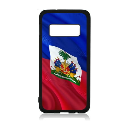Haiti Accessories Flag Haiti - Waving Haitian Flag Print Design Black Rubber Case Cover for The Samsung Galaxy s10 Plus / s10+ / s10P - Samsung Galaxy s10 Plus Accessories - Samsung Galaxy s10 Plus Case ()