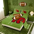 thumbnail image 2 of meiyoeat Football Ball Sports Full Size Sheets For Boys,Fashion R Alphabet Print Bed Sheets For Girls,4pcs, 2 of 5