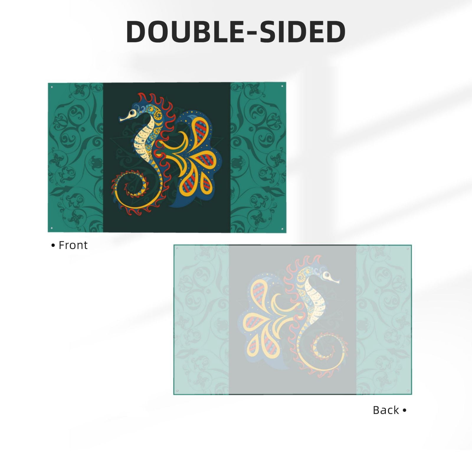 Seahorse Arts Sea Horse Hippocampus Four Hole Decorated Banner Flag for Garden Yard Home Decoration Indoor Outdoor 4x6 Ft