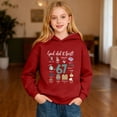 thumbnail image 2 of Tisuna Valentine Heart Print Hoodie For Girls Boys Child Long Sleeve Hooded Sweatshirt Fashion Comfortable Toddler Kids Autumn Winter Tops Red Size 7-8 Years, 2 of 7