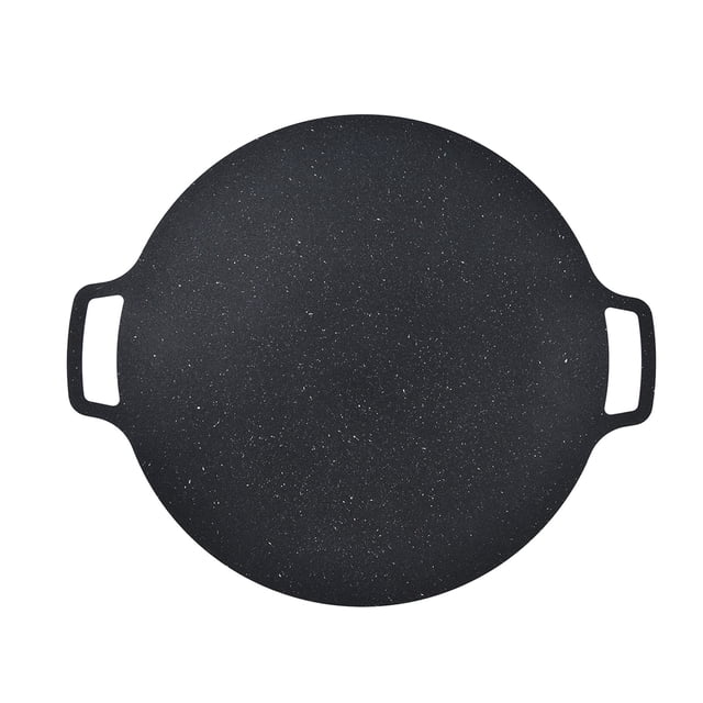 Korean Barbecue Grill, Iron Nonstick Korean BBQ Grill Pan, Round Grilling Tray with Storage Bag for Pork Belly Pancakes Indoor Outdoor Camping Baking