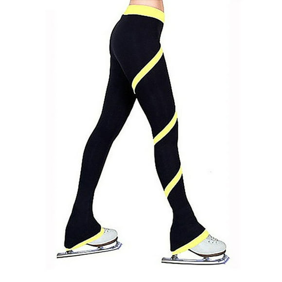 Soidarity pantalones largos de patinaje sobre hielo medias de spandex pantalones de patinaje pantalones de entrenamiento de equipo amigables con la piel Uniforme atlético Amarillo/S Soidarity OD025264-22