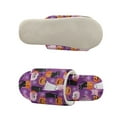 thumbnail image 5 of COEQINE Ghost Cat Pumpkin Purple Slip On House Slippers Cozy Fluffy Sandals Soft Open Toe Halloween House Slides Trendy Bedroom Shoes Foldable Travel Slippers for Her Women Men Guest, 36-37, 5 of 7