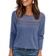 thumbnail image 3 of Camisa de Larga con Encaje para Mujer, Top de Otoño, Moda Elegante, Informal, Tipo Túnica, Suéter, Ropa de . Azul XXL, 3 of 8