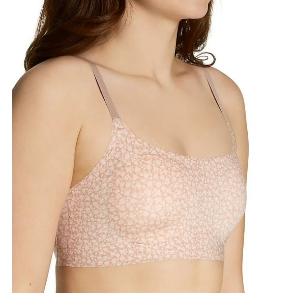 HANES Blush Wildflower Ultra Light Comfort Foam Wireless Bra, US Small, NWOT