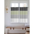 thumbnail image 6 of Tier Curtains 45 Inches Long, Grey Green Striped Window Treatment Curtain Drapes, Farmhouse Modern Window Half Privacy Curtains for Bedroom Bathroom, 42"x45", 2 Panels, 6 of 7