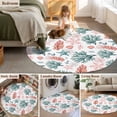 thumbnail image 5 of Round Area Rug 4 Ft, Coral Coastal Washable Non-Slip Circle Carpet for Living Room/Bedroom, Blue Red Nautical Summer Beach Ocean Low-Profile Crawling Mats Collection Rugs for Indoor, 5 of 8