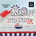 thumbnail image 4 of Sparkle and Bash Nautical Decor - 169-Piece Set, Blue & White - Nautical Theme Serves 24 - Ahoy It’s a Boy Baby Shower Supplies with 7" & 9" Plates, Napkins, Cups & Cutlery - Tablecloth, 4 of 9