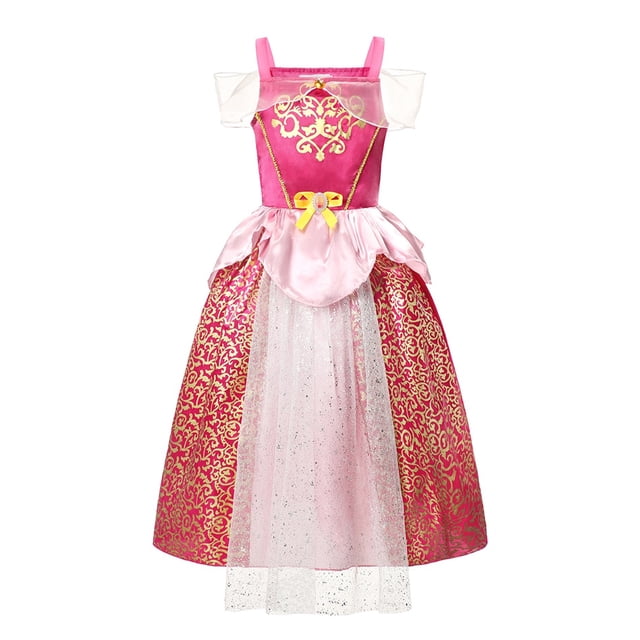 Disney Bella Durmiente Aurora Cosplay disfraz niños ropa niñas princesa vestido rosa carnaval graduación cumpleaños fiesta vestido 8T Gao Jinjia LED