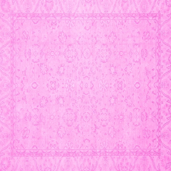 Ahgly Company Indoor Square Oriental Pink Traditional Area Rugs, 3' Square