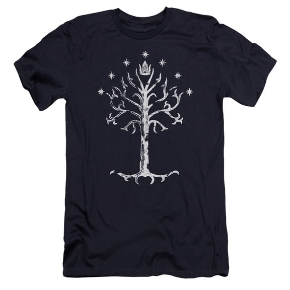 Lord of the Rings Tree Of Gondor Premium Canvas Adult Slim Fit 30/1 T-Shirt Navy
