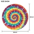 thumbnail image 6 of Colorful Rainbow Tie Dye Spiral Pattern Round Tablecloth 60"x60",Wrinkle Wipeable Table Cloth for Kitchen Dining Room Picnic Patio Party, 6 of 6