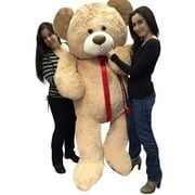 Personalized Big Plush Giant 6 Ft Teddy Bear Soft, Your Message Imprinted on Neck Ribbon Bow