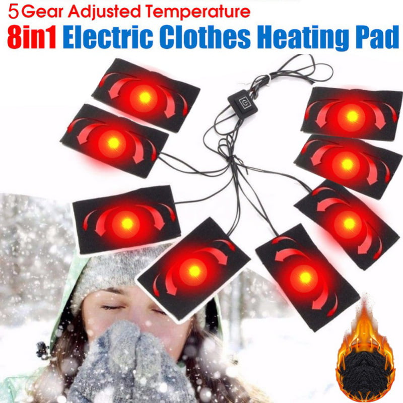 Electric USB Heating Pad Adjust Temperature Thermal Winter Vest Jacket Warmer 