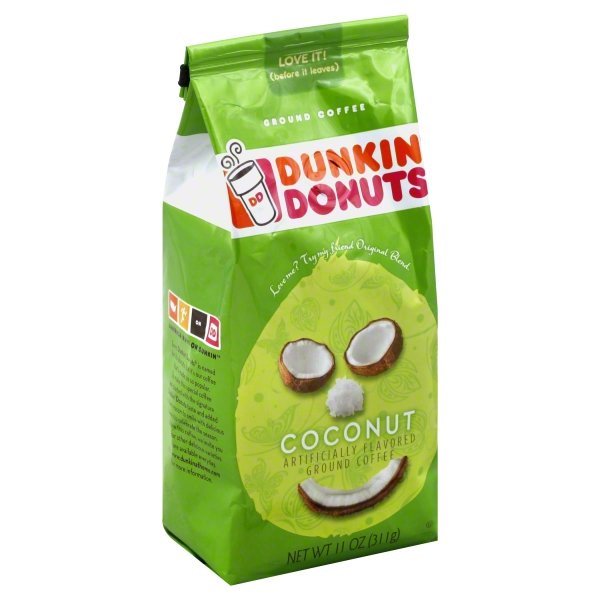 Dunkin' Donuts Ground Coffee, Coconut, 11 Oz