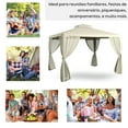 thumbnail image 4 of Barara King Gazebo, Outdoor Canopy Shelter,9.6' x 11.6' Patio Gazebo Outdoor Canopy Shelter with 2-Tier Roof and Netting, Cream White, 4 of 13