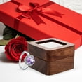 thumbnail image 2 of RUNROTOO Jewelry Box Wood Engagement Rings Box Solid Brown 1Pcs Retro Style Women Couples, 2 of 8