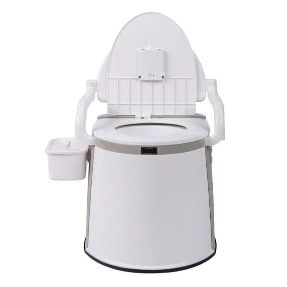 FUNA Portable Outdoor Toilet 5-Gallon Bucket PP Material Off-White for Camping RV