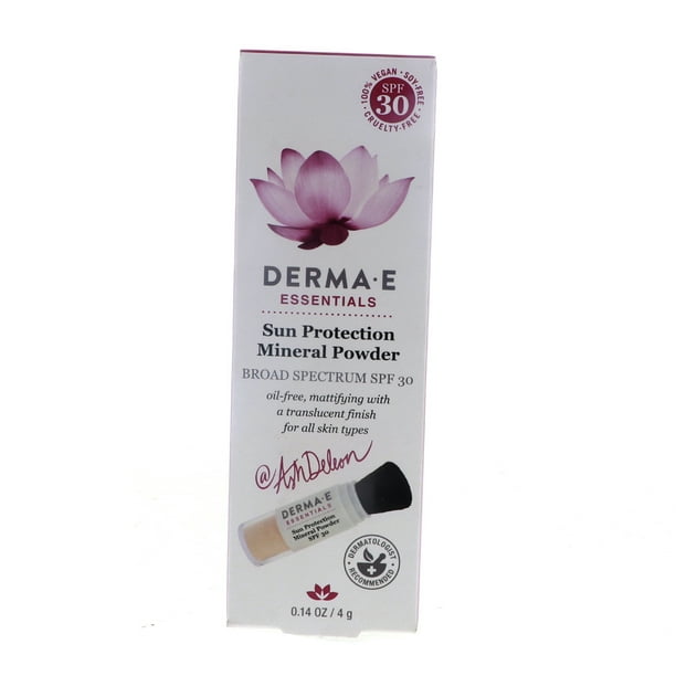 DermaE Sun Protection Mineral Powder SPF30, 0.14 oz 2 Pack