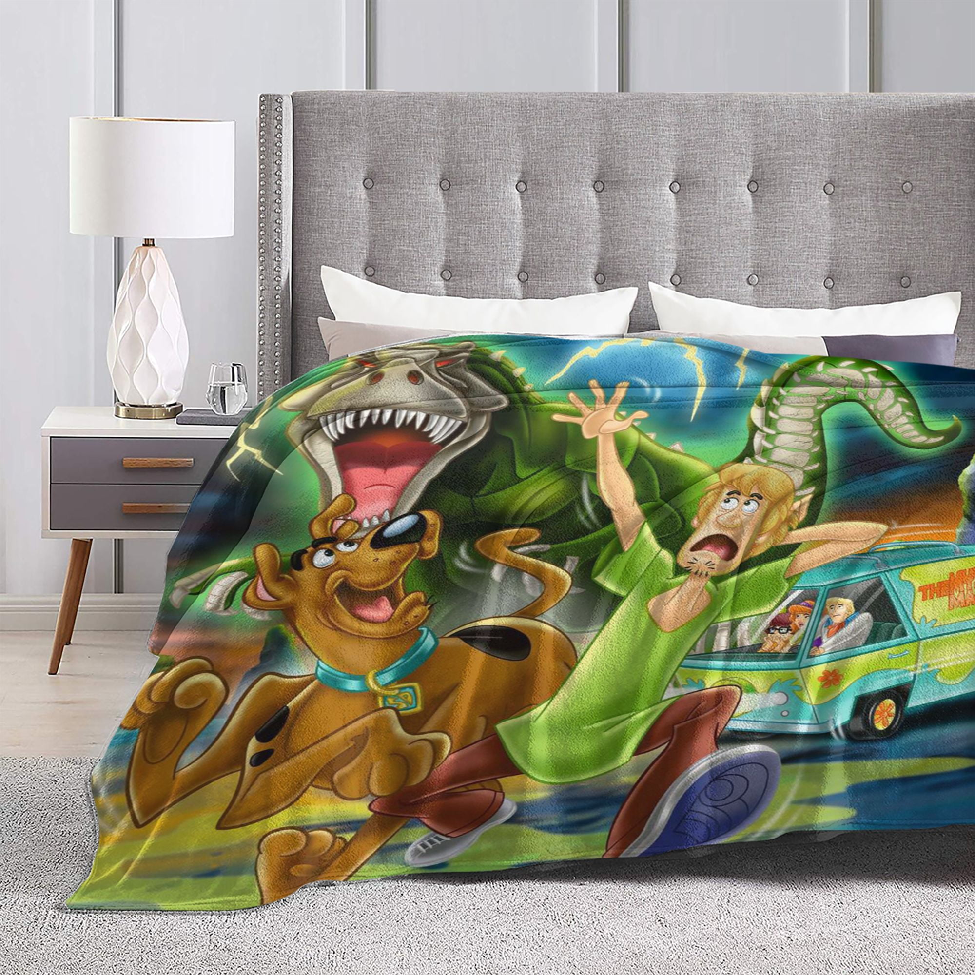 Scooby Doo Bed Blanket Super Soft Fleece Throw Blanket Lightweight Warm Cozy Cartoon Blankets Gifts for Kids Adults 40 x30