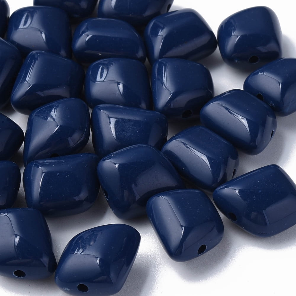 Opaque Acrylic Beads Polygon Midnight Blue 17.5x15.5x11mm Hole: 2mm about 230pcs/500g