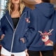 thumbnail image 2 of WILLBEST Sudadera Deportiva para Mujer Ladies' Christmas Printed Zipper Long Sleeved Pocket Adjuststring Casual Hooded Sweatshirt 2281 Mediana, 2 of 8