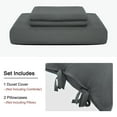 thumbnail image 3 of PiccoCasa 3Pcs Brushed Microfiber Duvet Cover Set Bedding Set with Bowtie, Dark Gray King, 3 of 6