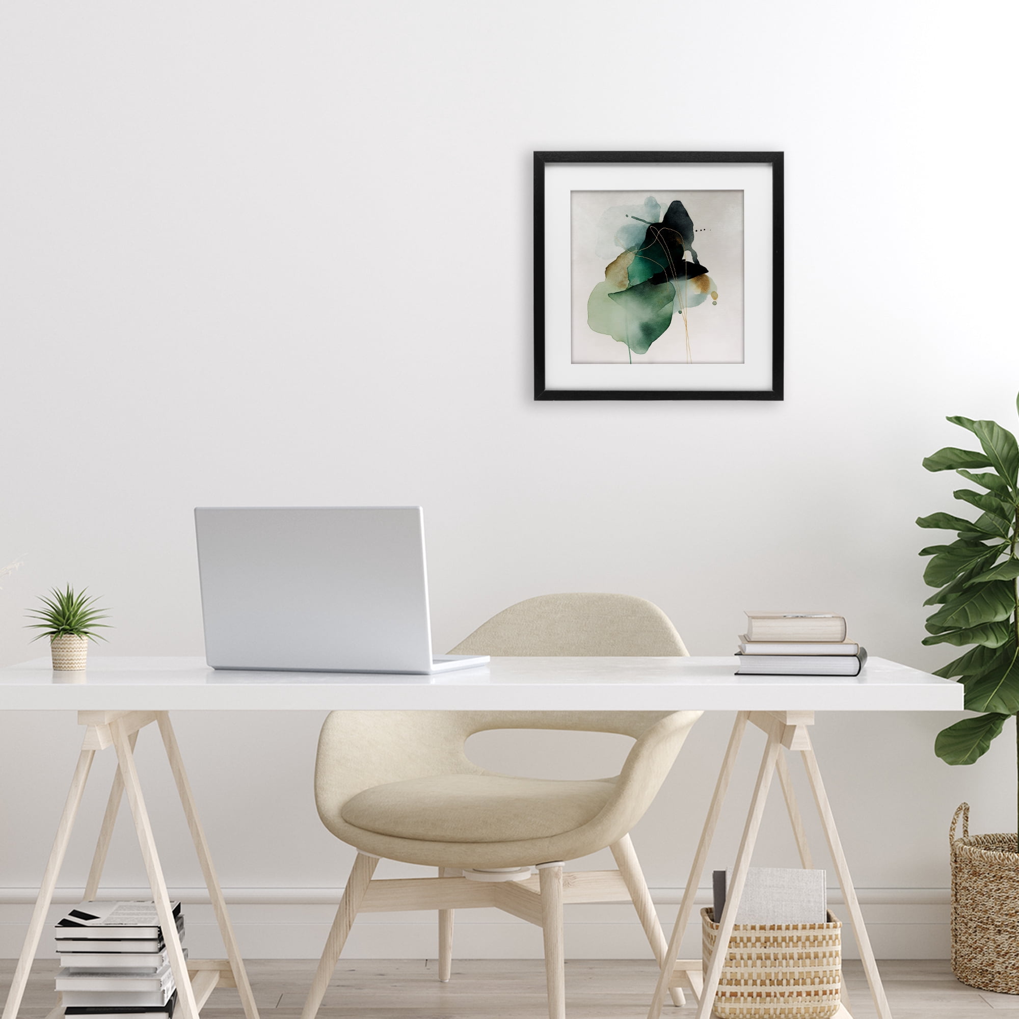 Stupell Industries Fluid Emerald Cascade Black Framed Print Under Glass, design by Svetlana Aleynikova