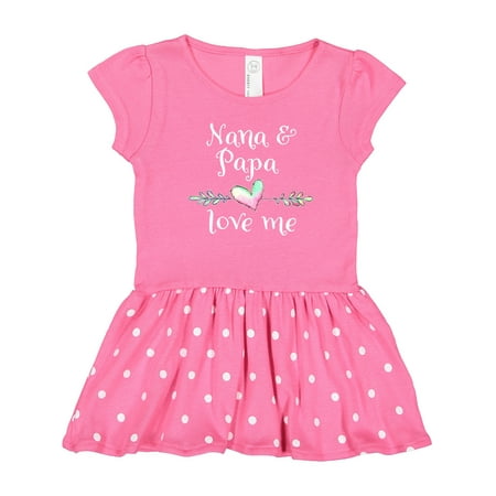 

Inktastic Nana and Papa Love Me- Heart Grandchild Gift Toddler Girl Dress