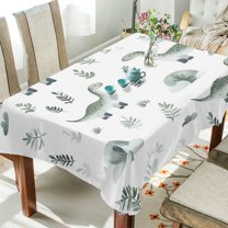 Yayeee Tablecloths 60" x 120" Rectangle Wrinkle Resistant Party Table Cover, Green Dinosaur Pattern