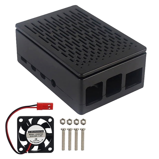 fastboy Mini Computer Protective Case Cooling Fan Kit Snap-on Plastic Guard Enclosure Spare Parts Replacement for Raspberry Pi 4 Model B
