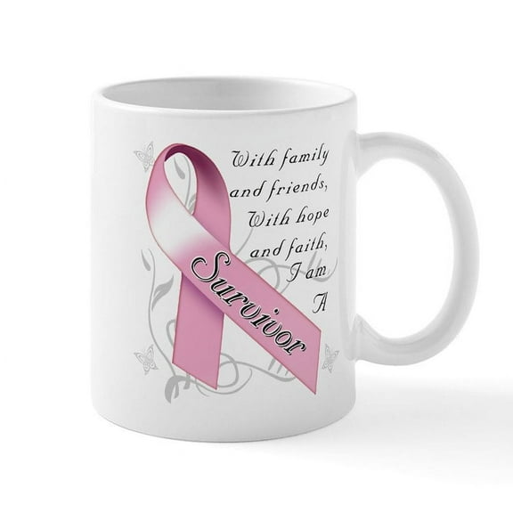 CafePress - Breast Cancer Survivor Mugs - 11 oz Ceramic Mug - Novelty Coffee Tea Cup