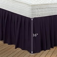 thumbnail image 5 of PiccoCasa Brushed Microfiber Bed Skirt, Elastic Dust Ruffle, Full Dark Purple, 5 of 7
