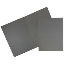 JAM Paper Two Pocket Textured Linen Business Folders, Gray, Bulk 100/Box
